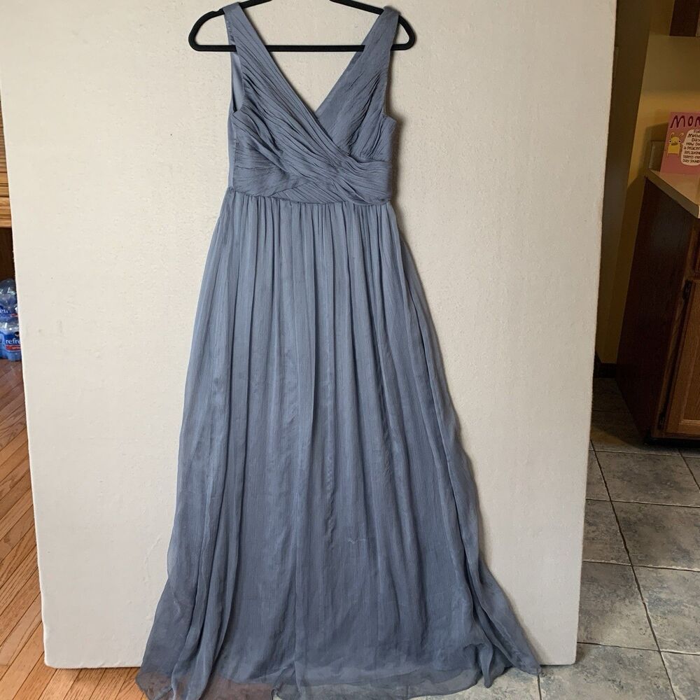 Anthropologie BHLDN Angie Gray Chiffon Dress Womens XS Bridesmaid Prom Formal - Picture 2 of 7
